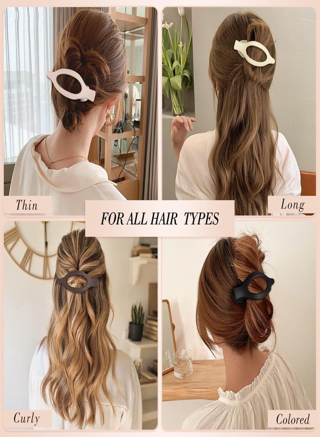 Obeoby 6 PCS Flat Hair Clips for Women, French Flat Claw Clips Large Medium Hair Barrettes Accessories Stocking Stuffers Christmas Gifts (Neutral) - Image 3